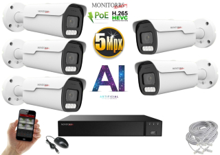 Monitorrs Security AI IP Park 5 kamerový set 5 Mpix (6185K5)